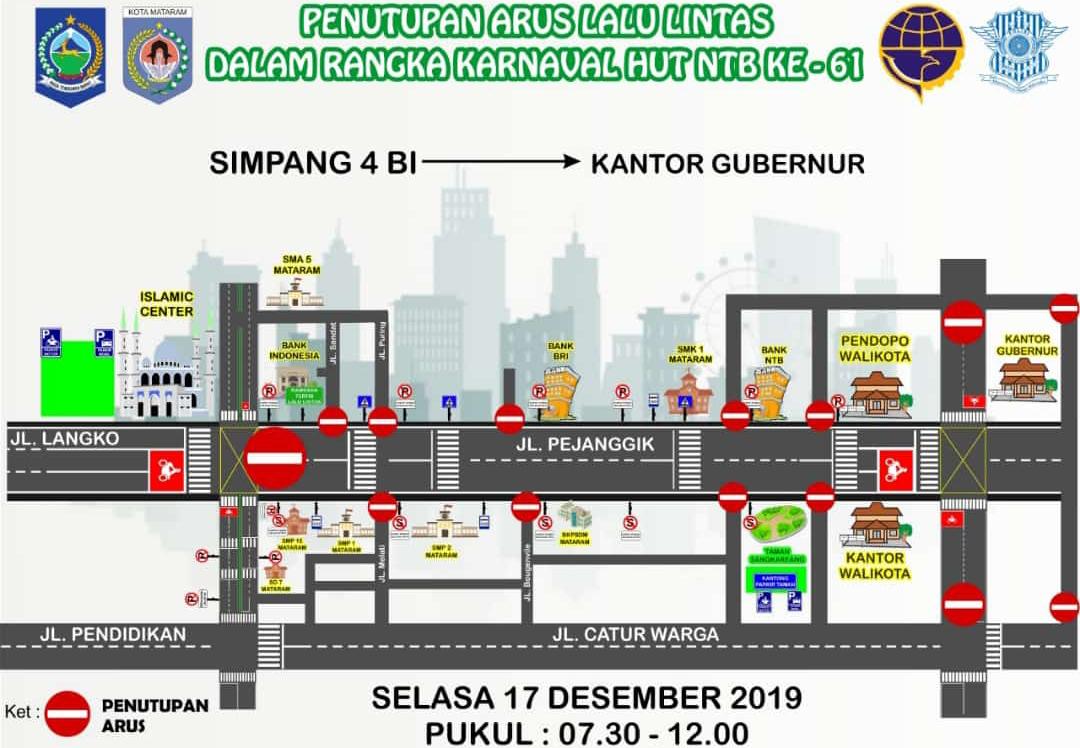 PENUTUPAN ARUS LALU LINTAS DALAM RANGKA KARNAVAL HUT KE-61 PROVINSI NTB