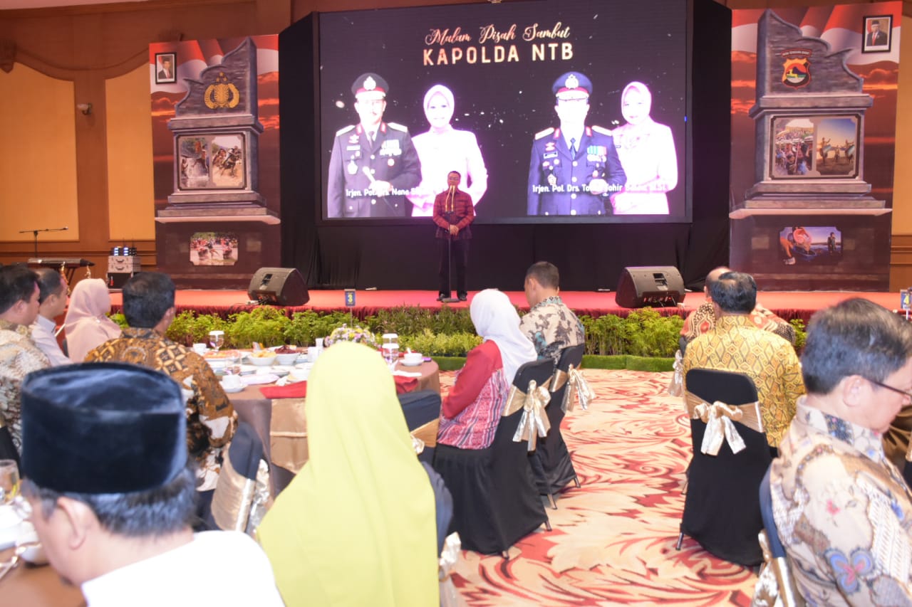 PISAH SAMBUT KAPOLDA NTB, GUBERNUR PUJI KIPRAH NANA SUDJANA