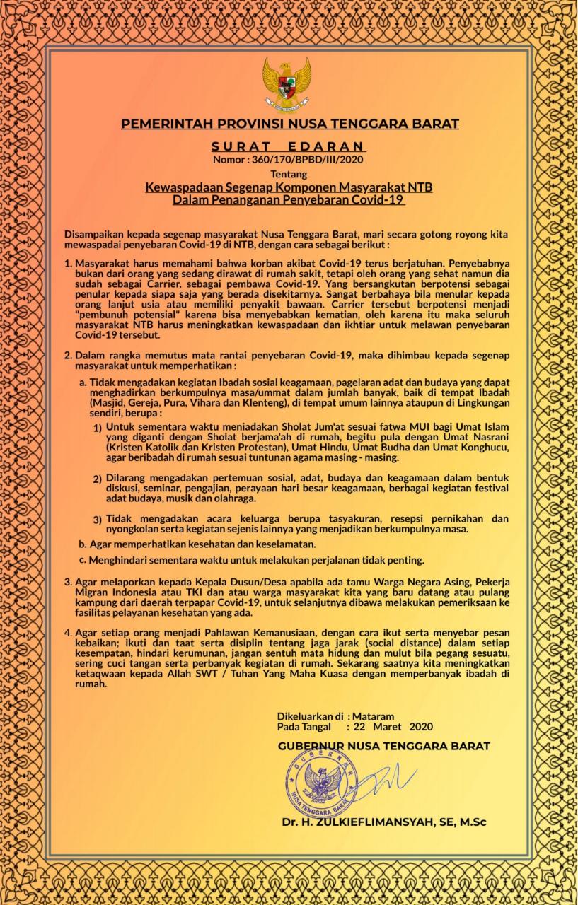 PUTUS RANTAI PENYEBAB COVID-19, SEJUMLAH KEGIATAN DIHENTIKAN SEMENTARA