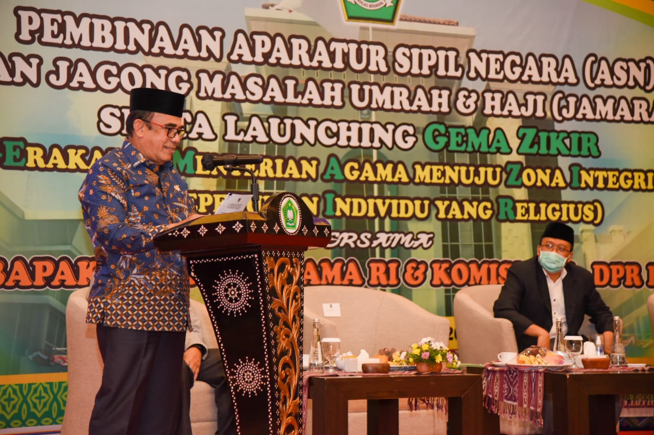 LAUNCHING PTSP DAN GEMA ZIKIR, MENAG MOTIVASI ASN LINGKUP KANWIL KEMENAG NTB