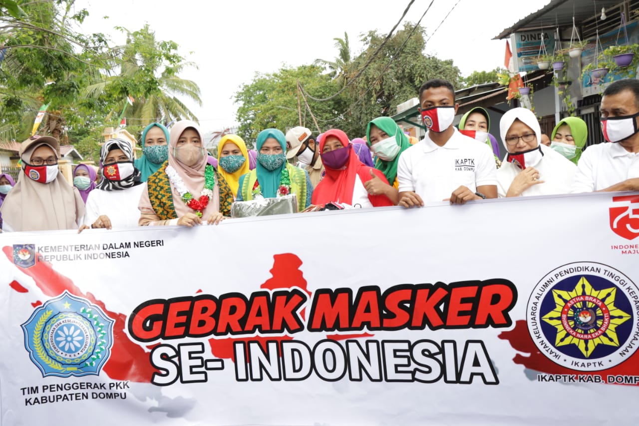 KUATKAN PROTOKOL COVID-19, TP PKK NTB MULAI GELAR "GEBRAK MASKER" DI PULAU SUMBAWA