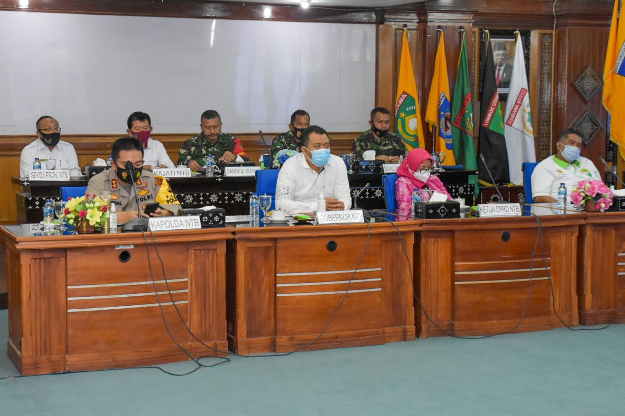 GUBERNUR DAN FORKOPIMDA HADIRI RAKOR SINERGITAS TERKAIT DENGAN OMNIBUS LAW