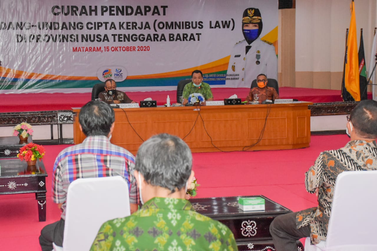 NTB GELAR CURAH PENDAPAT BEDAH UU OMNIBUS LAW DENGAN BERBAGAI ELEMEN